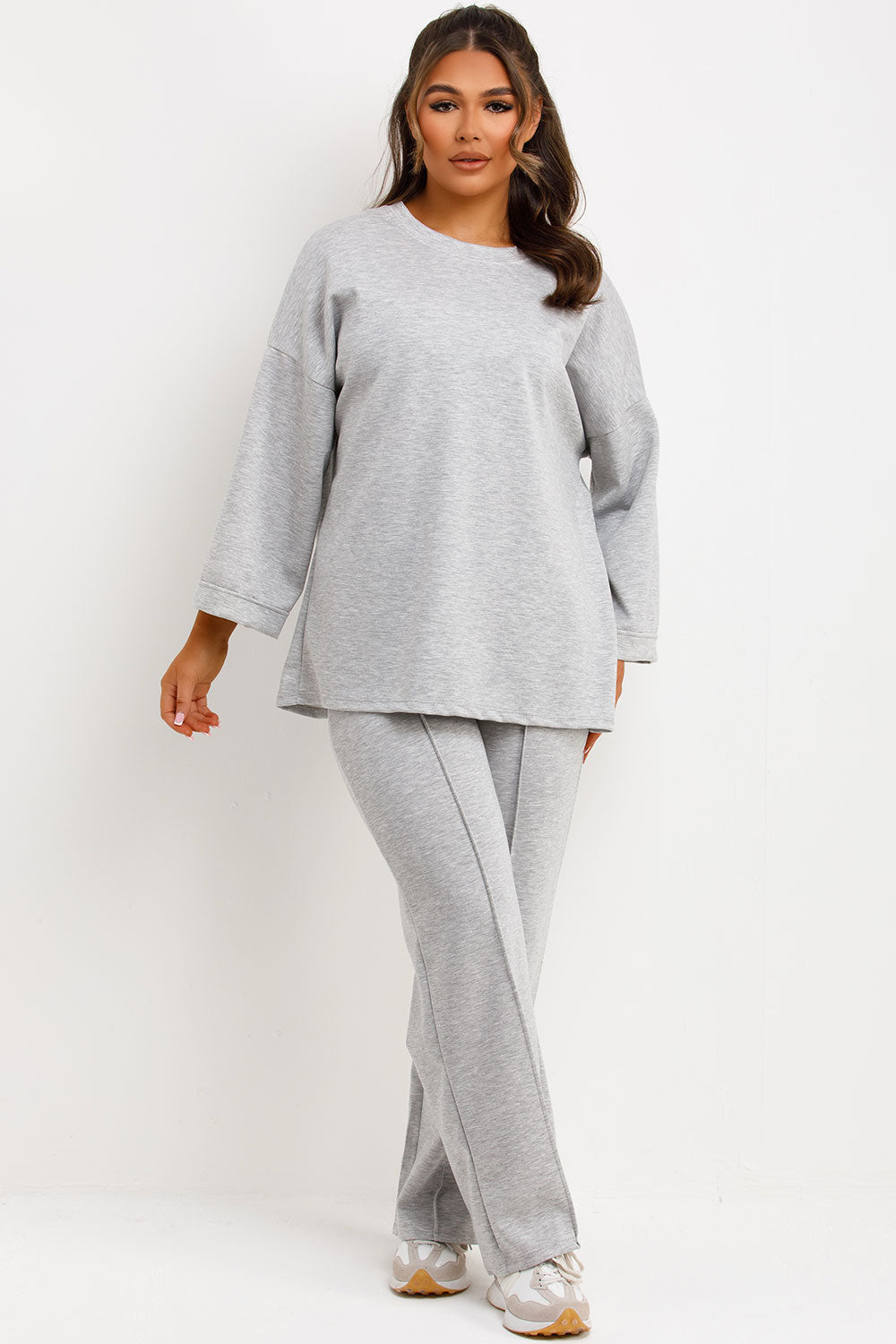 Oversized Top and Straight Leg Seam Detail Trous | Xtralitty