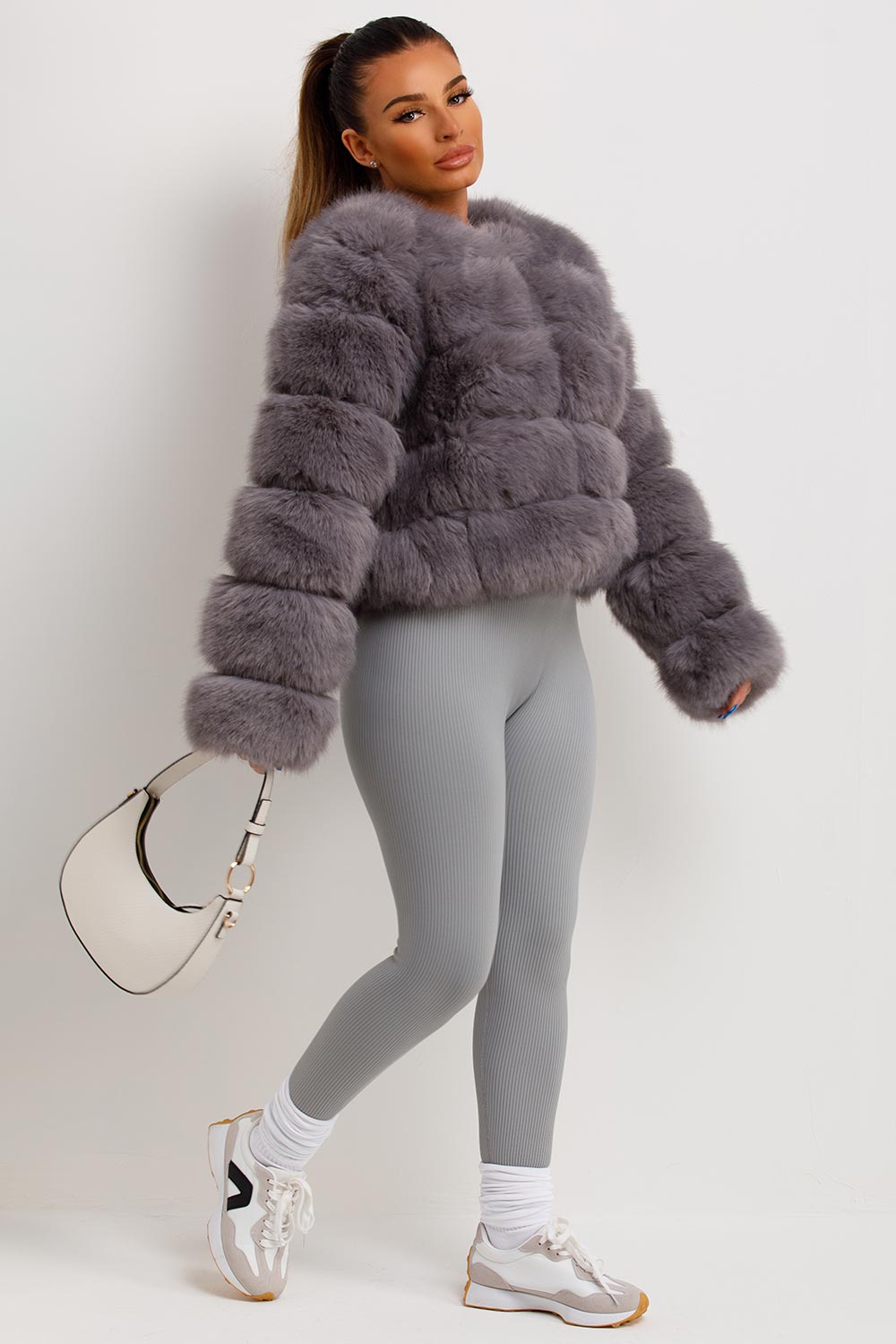 Faux Fur Bubble Coat Grey | Xtralitty