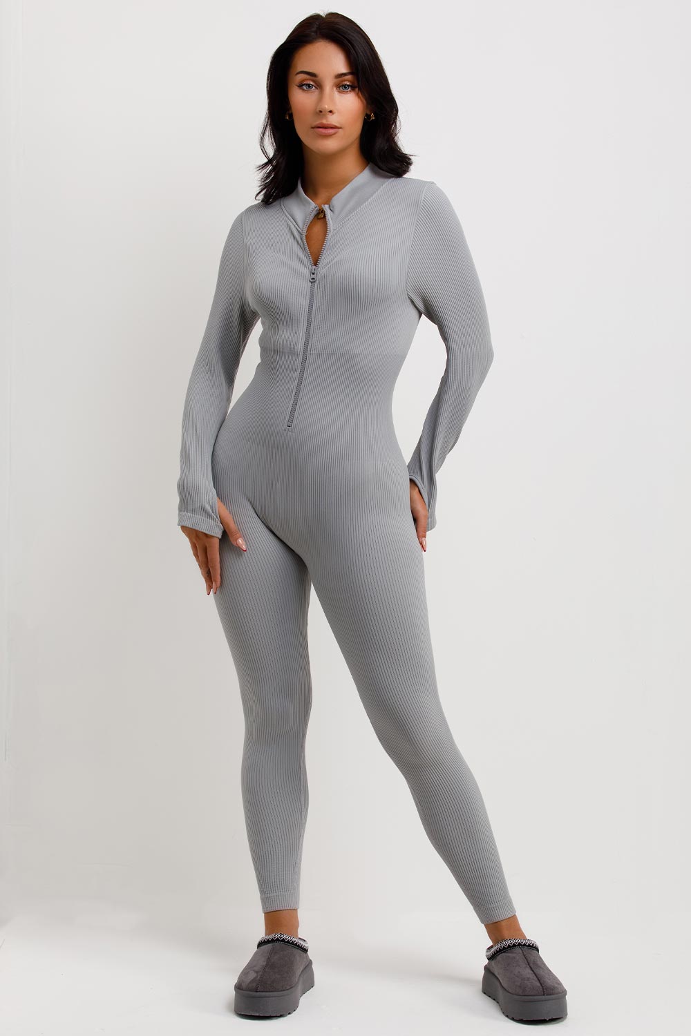 Seamless Ribbed Jumpsuit Structured Contour Unit | Xtralitty