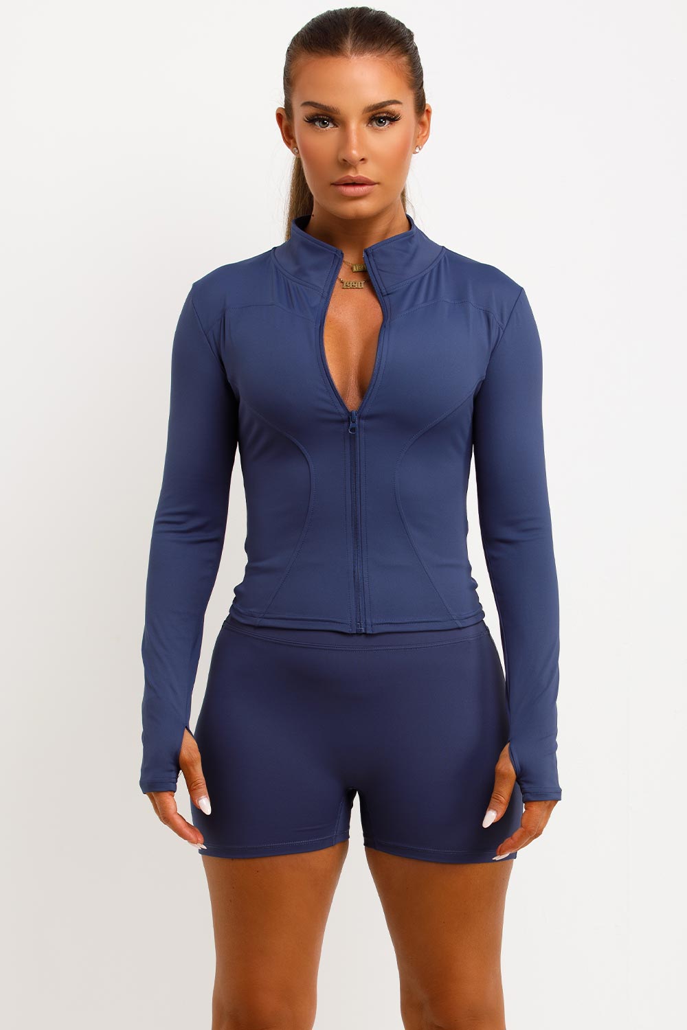 Zip Up Sports Jacket and Gym Shorts Co Ord Set N | Xtralitty