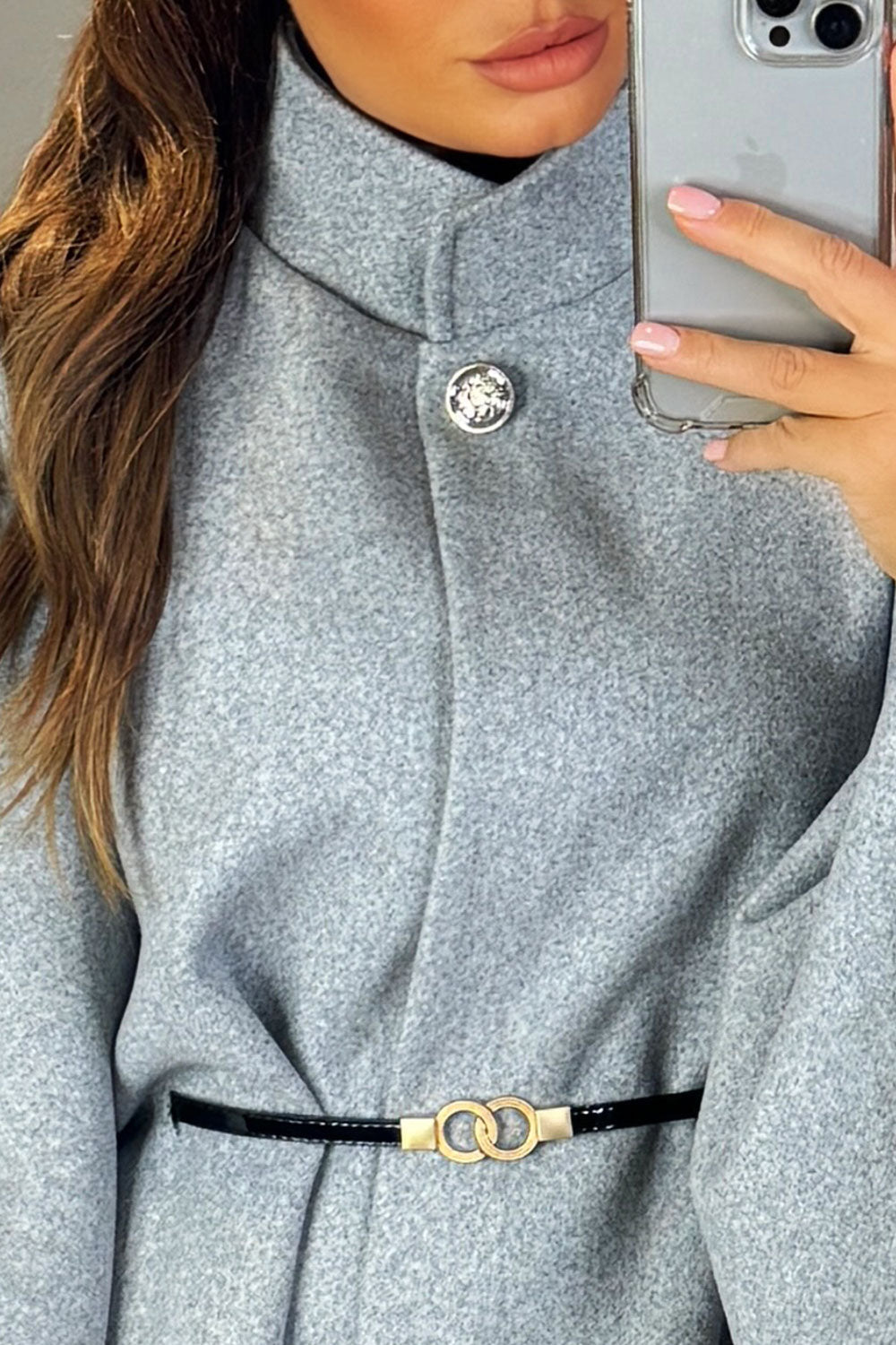 Cape with Belt and Button Grey Poncho | Xtralitty