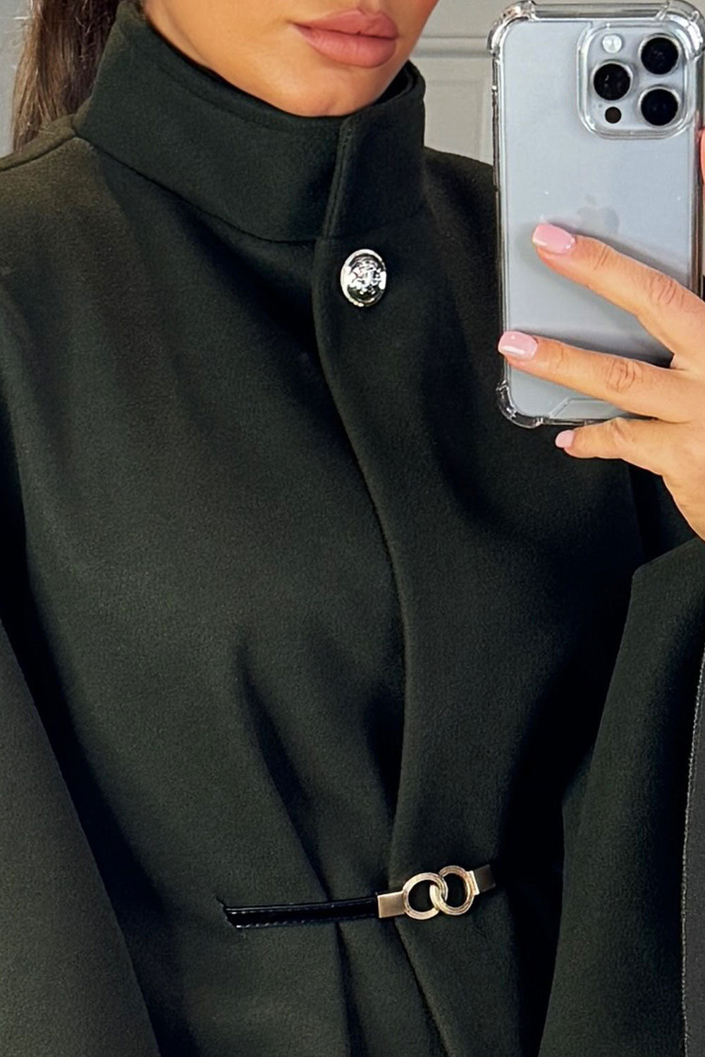 Cape with Belt and Button Khaki Poncho | Xtralitty