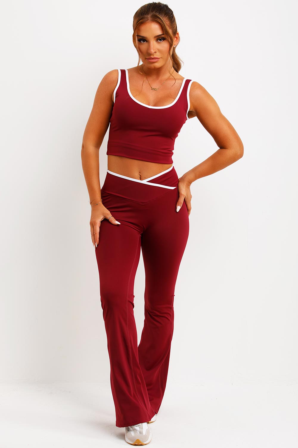 Flare Yoga Pants and Top Co Ord Lounge Set Burgu | Xtralitty