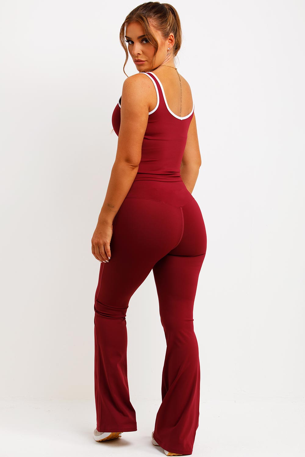 Flare Yoga Pants and Top Co Ord Lounge Set Burgu | Xtralitty