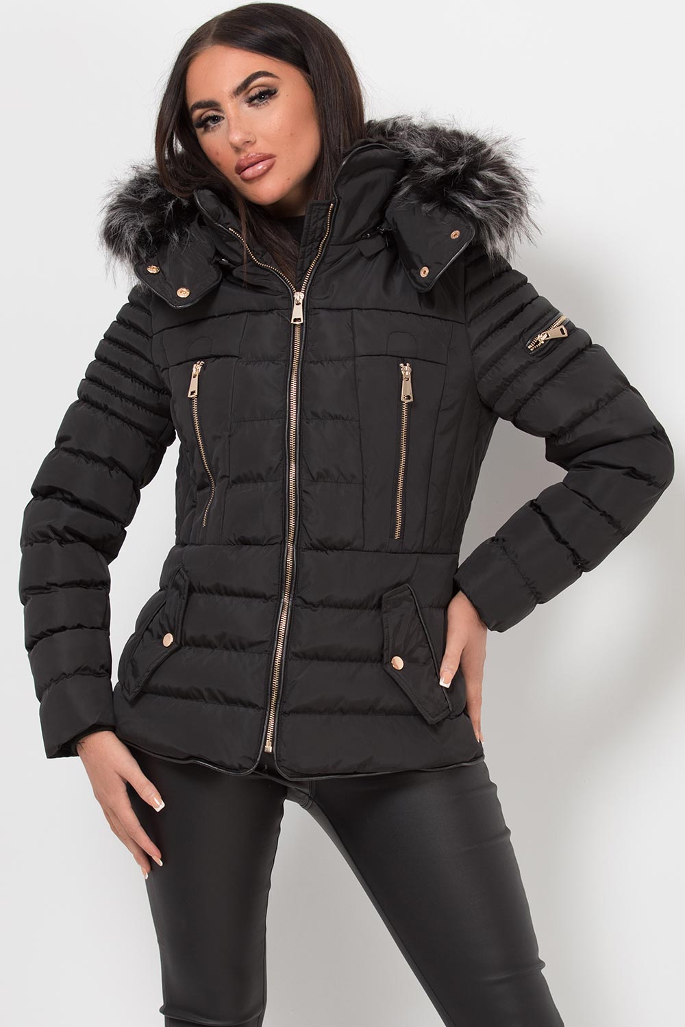 Hooded Puffer Jacket Black | Xtralitty