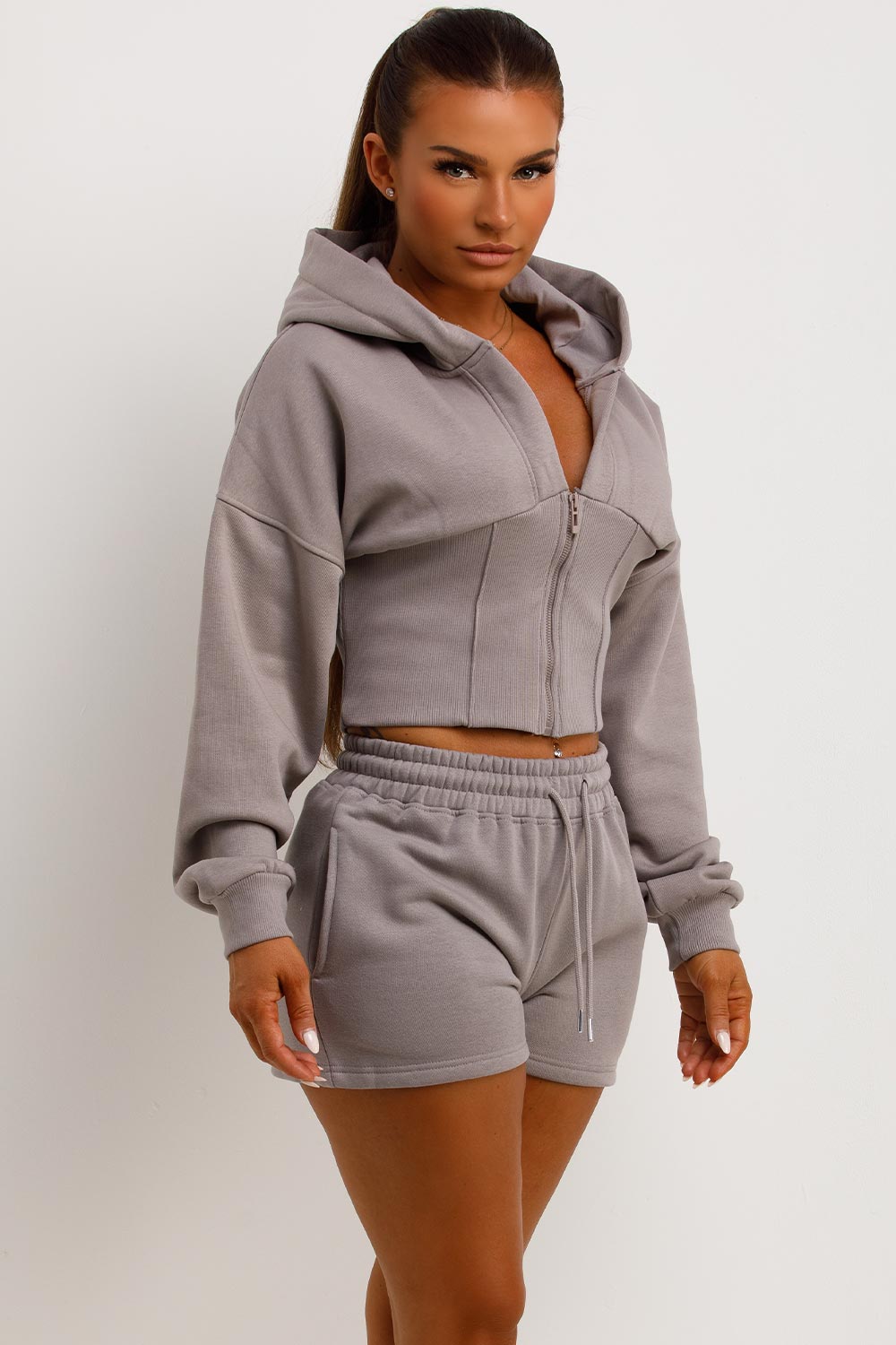 Corset Hoodie and Shorts Tracksuit Co Ord Set Do | Xtralitty