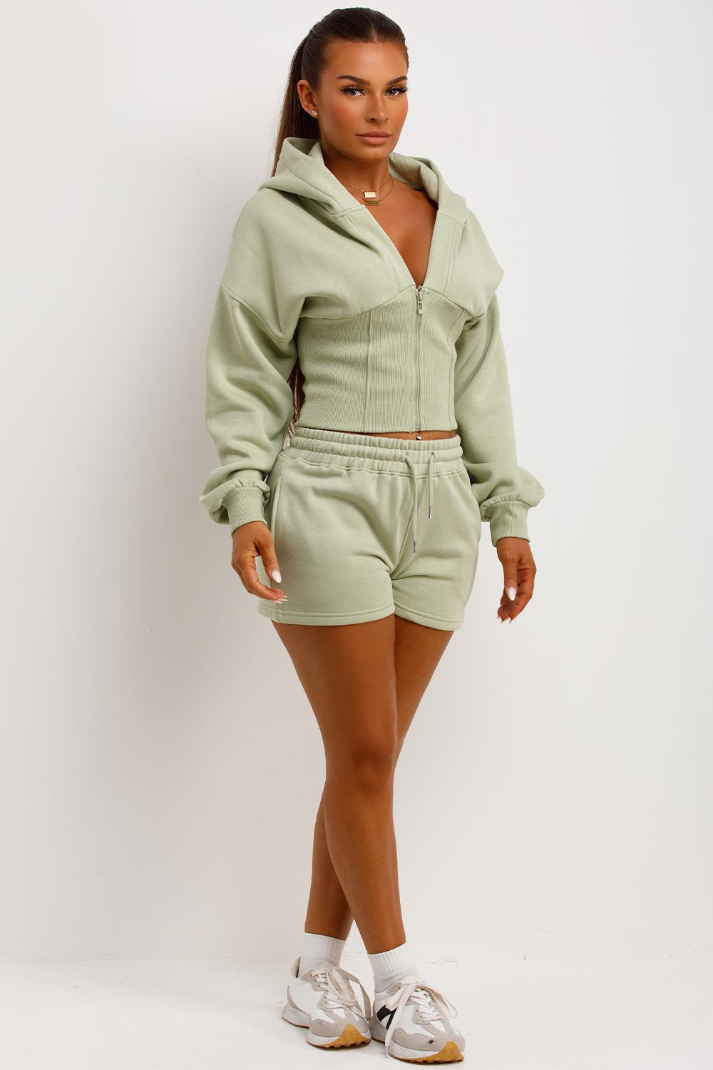 Corset Hoodie and Shorts Tracksuit Co Ord Set Sa | Xtralitty