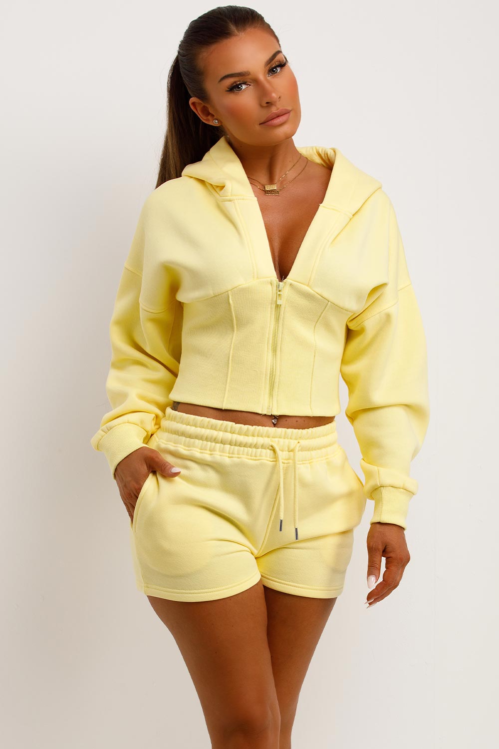 Corset Hoodie and Shorts Tracksuit Co Ord Set Ye | Xtralitty