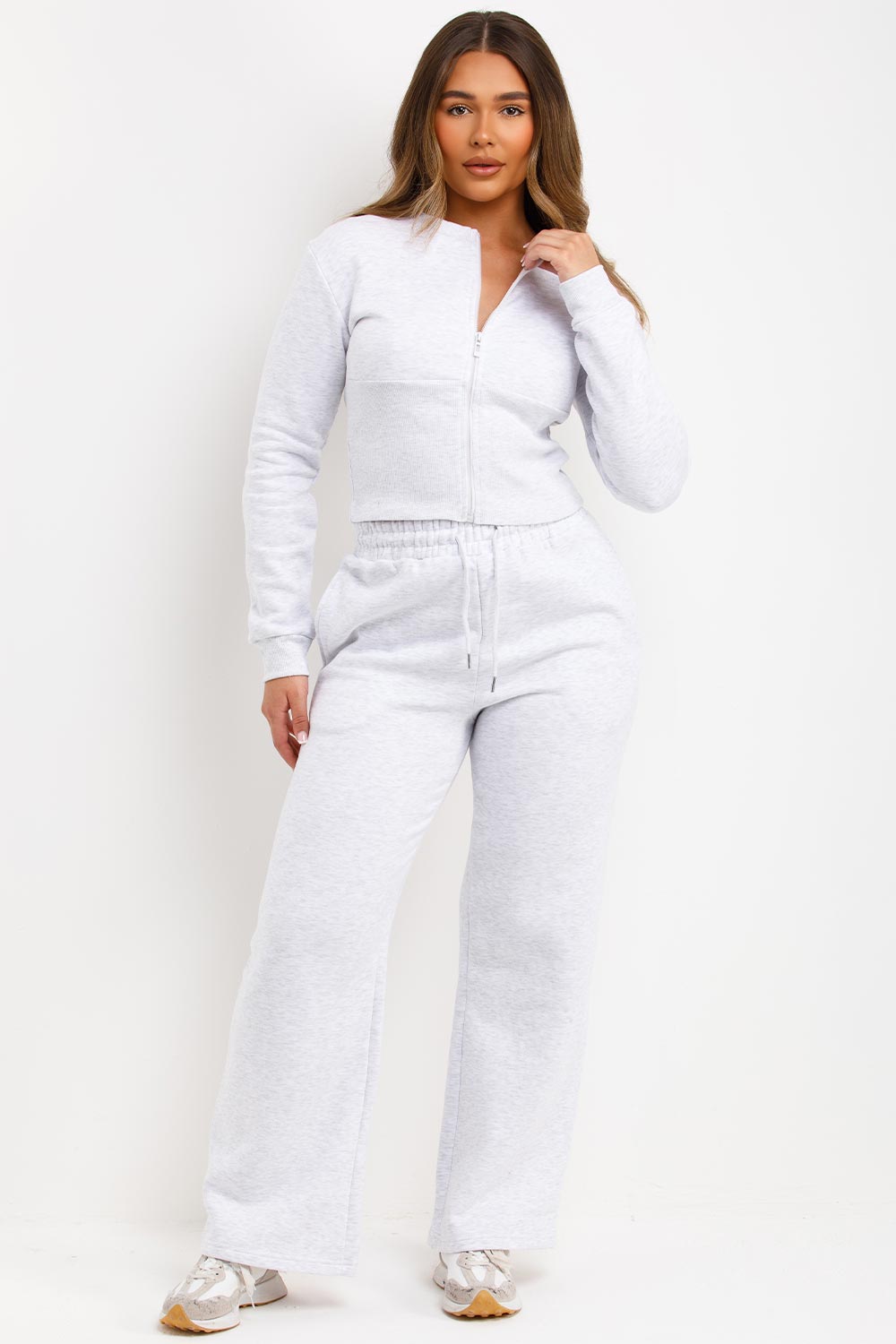 Corset Zip Up Crop Sweatshirt and Joggers Tracks | Xtralitty