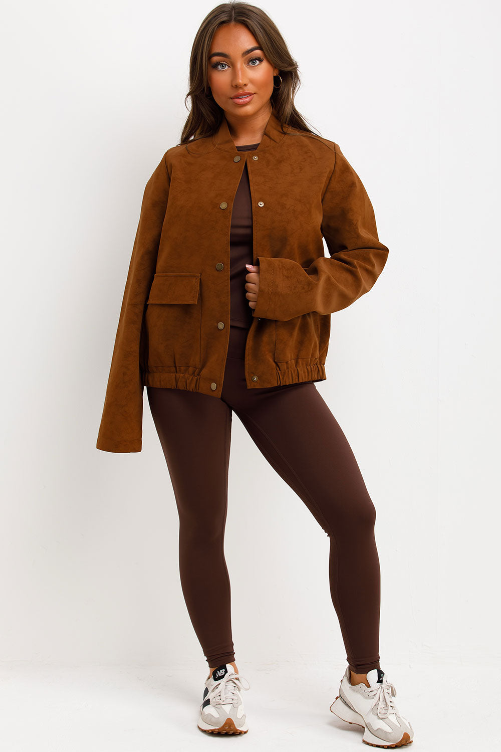 Faux Suede Bomber Jacket Rust | Xtralitty