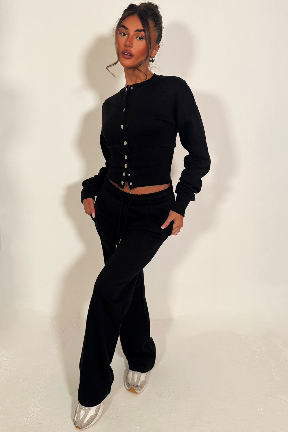 Button Up Corset Sweatshirt and Jogger Tracksuit | Xtralitty