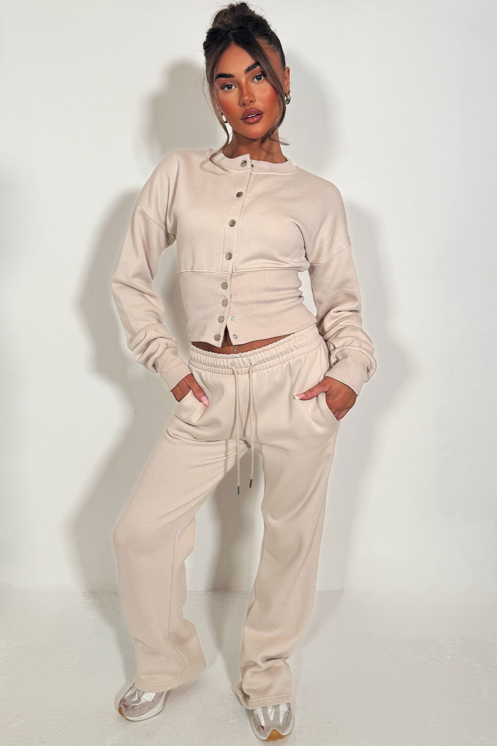 Button Up Corset Sweatshirt and Jogger Tracksuit | Xtralitty