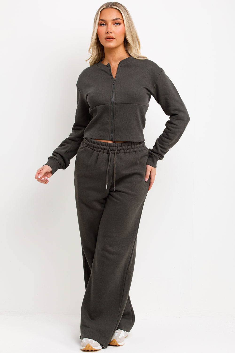 Corset Zip Up Crop Sweatshirt and Joggers Tracks | Xtralitty