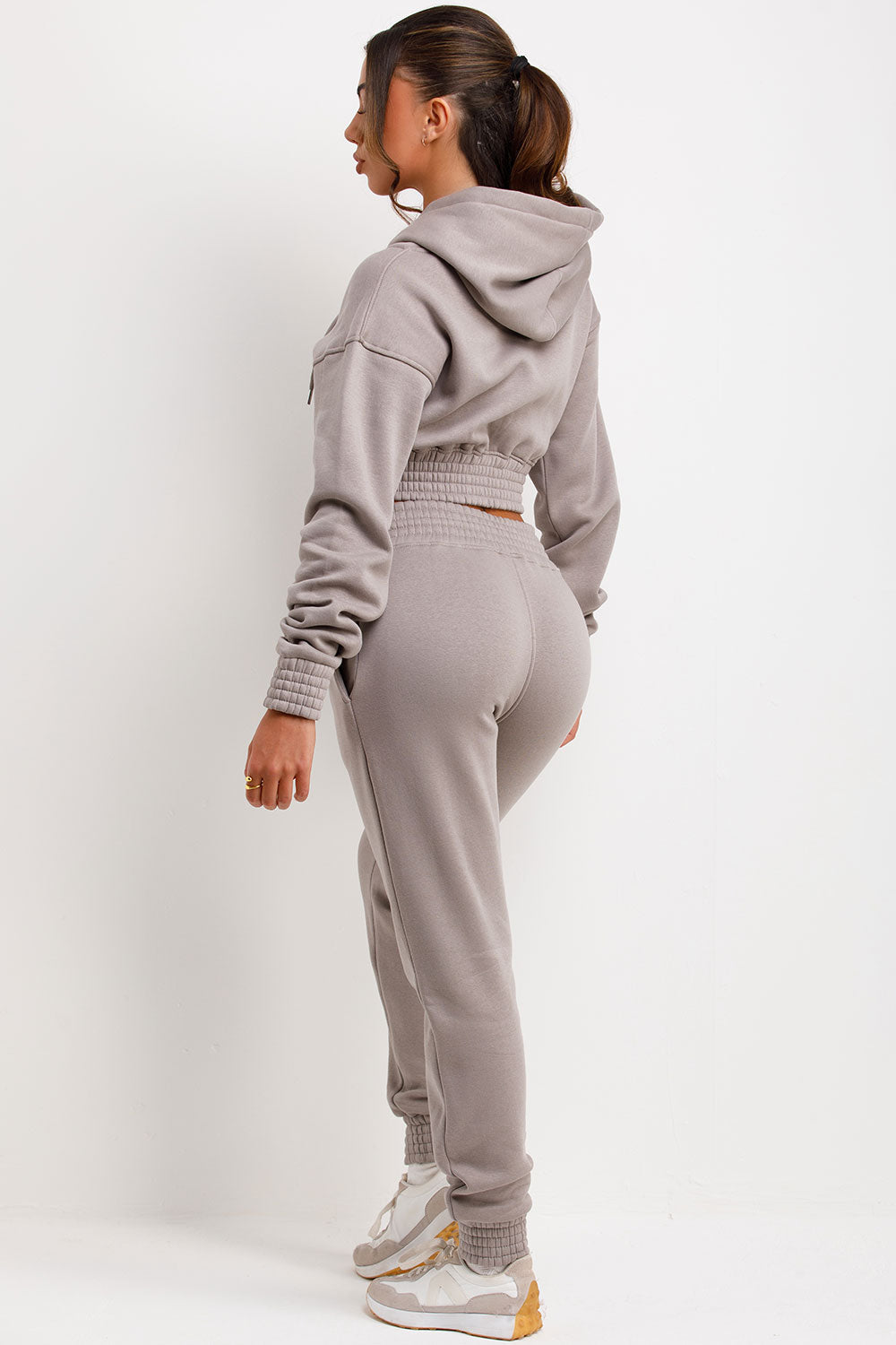 Tracksuit with Zip Front Cropped Dove Grey | Xtralitty