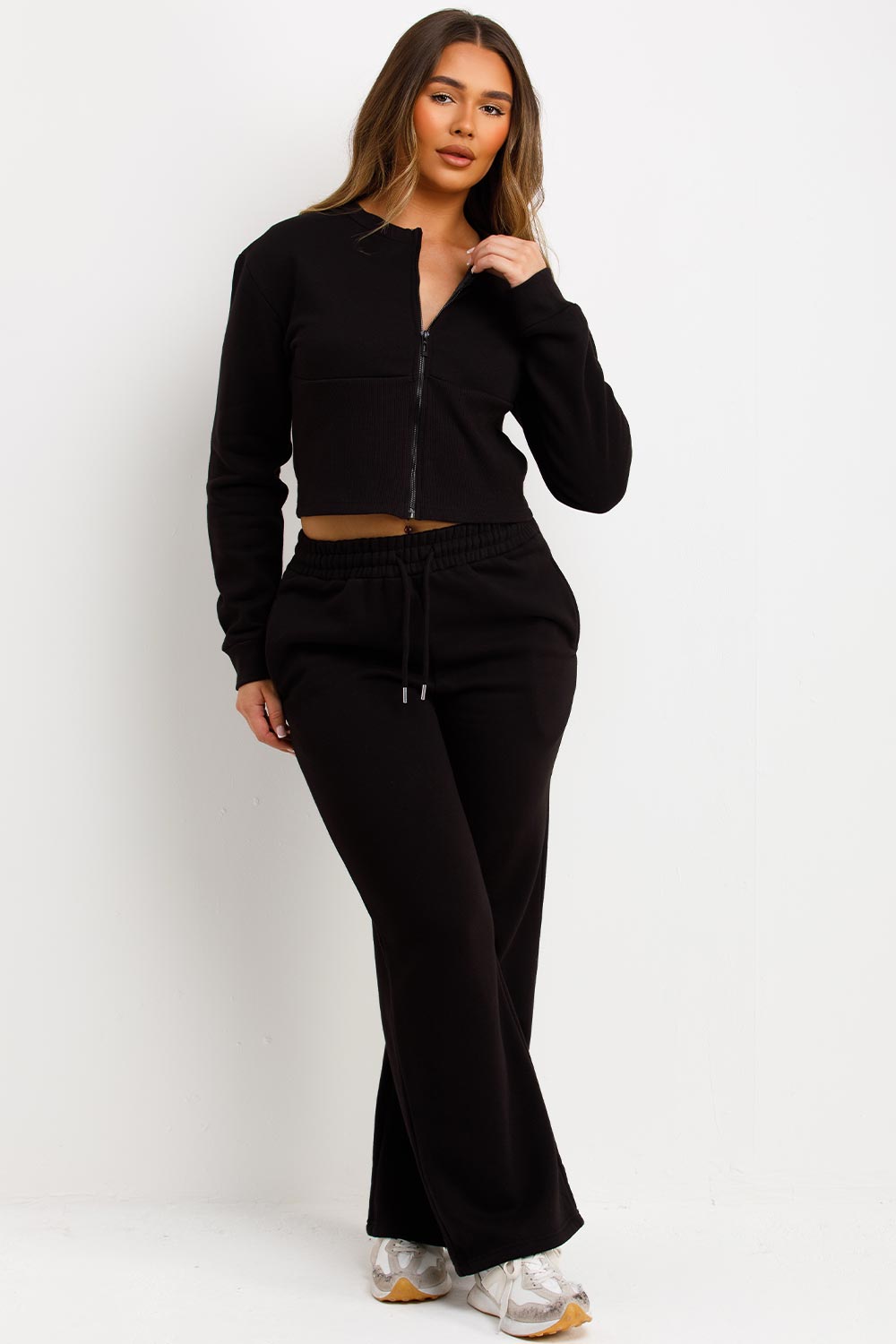 Corset Zip Up Crop Sweatshirt and Joggers Tracks | Xtralitty
