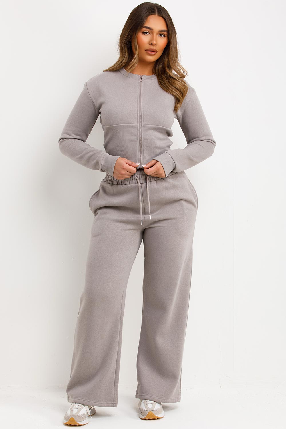 Corset Zip Up Crop Sweatshirt and Joggers Tracks | Xtralitty