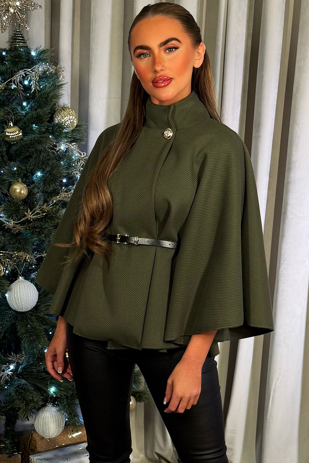 Cape with Belt Khaki | Xtralitty