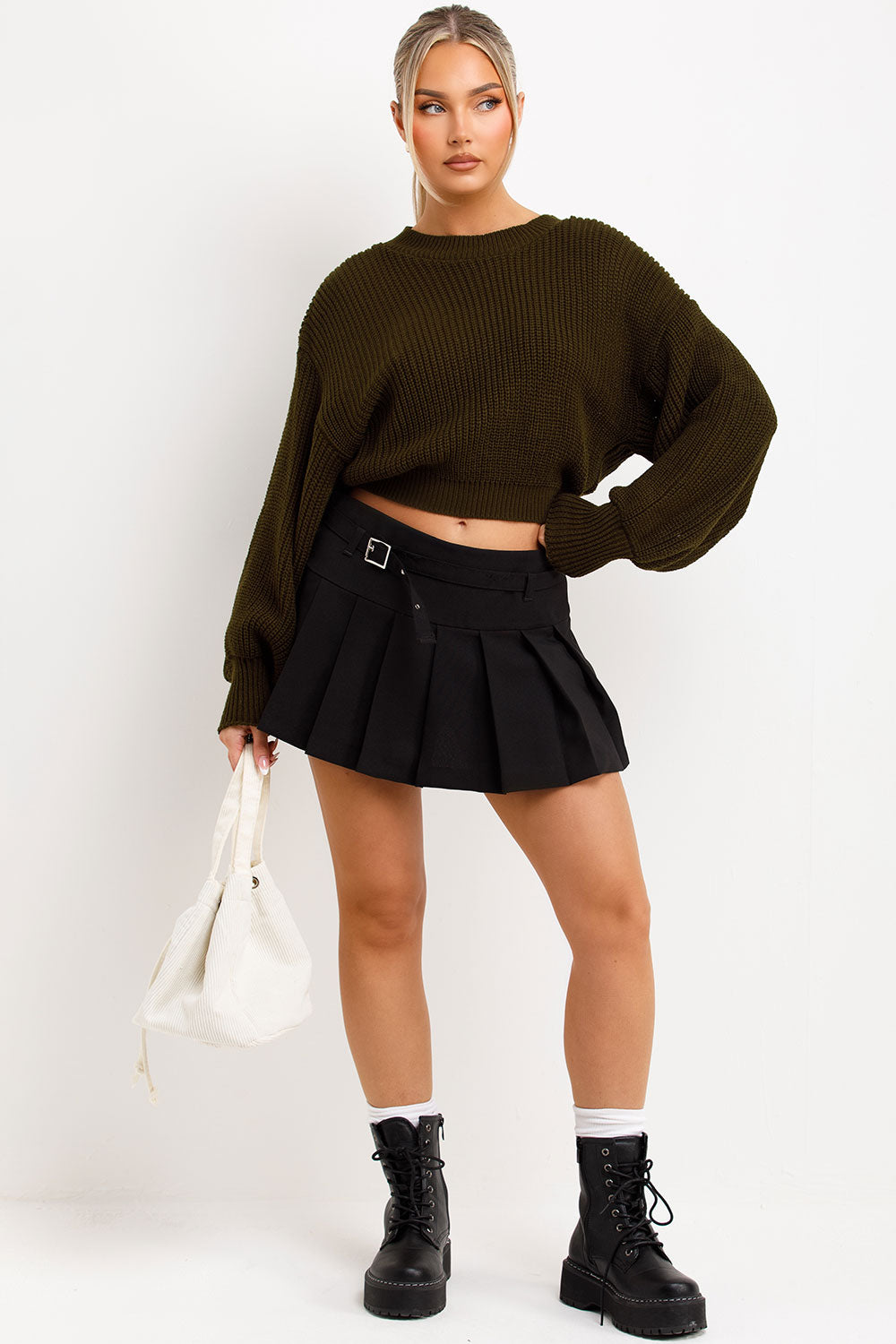 Knitted Jumper Oversized Khaki | Xtralitty