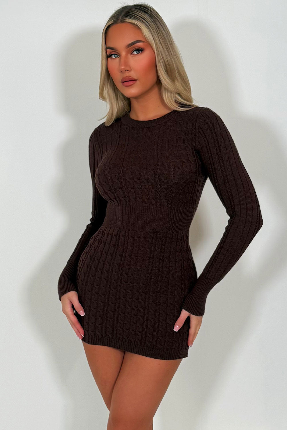 Jumper Dress with Long Sleeves and Cinched Waist | Xtralitty