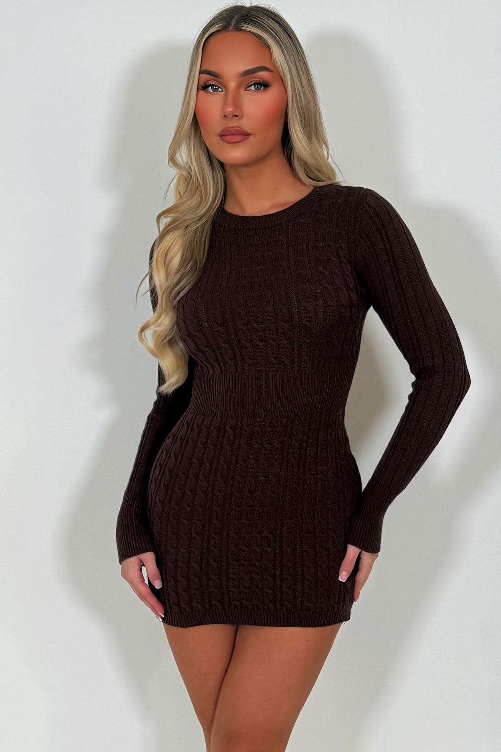 Jumper Dress with Long Sleeves and Cinched Waist | Xtralitty
