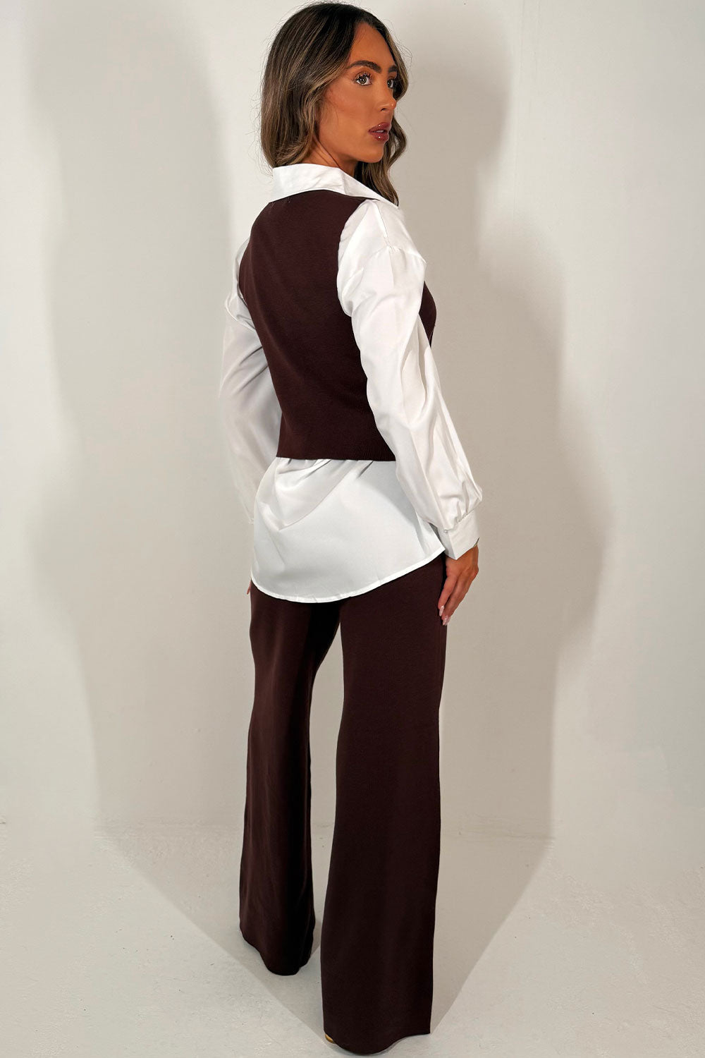 Gold Button Knitted Cardigan Shirt and Trouser 3 | Xtralitty