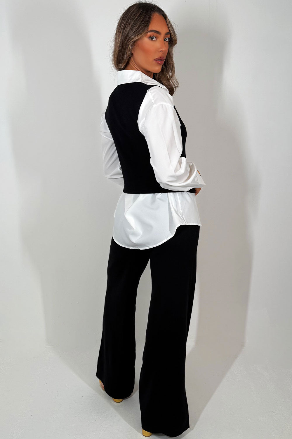 Gold Button Knitted Cardigan Shirt and Trouser 3 | Xtralitty