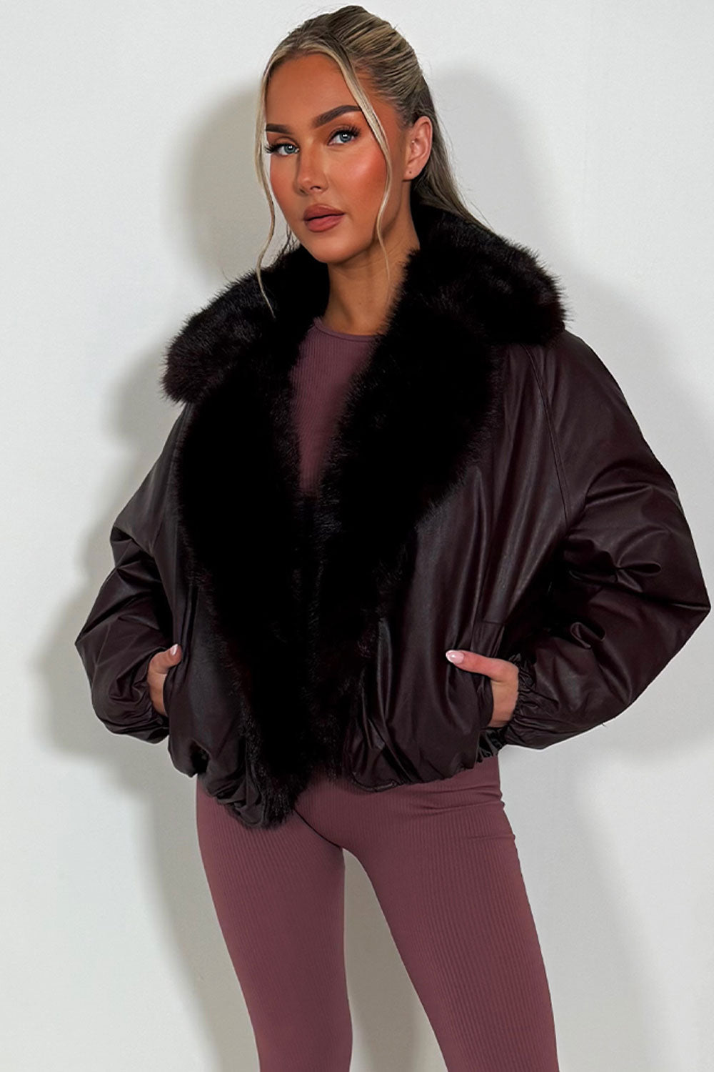 Bomber Jacket with Faux Fur Collar and Trim Burg | Xtralitty