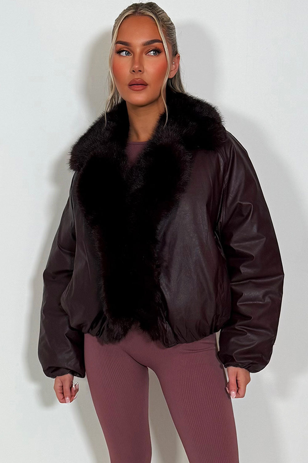 Bomber Jacket with Faux Fur Collar and Trim Burg | Xtralitty