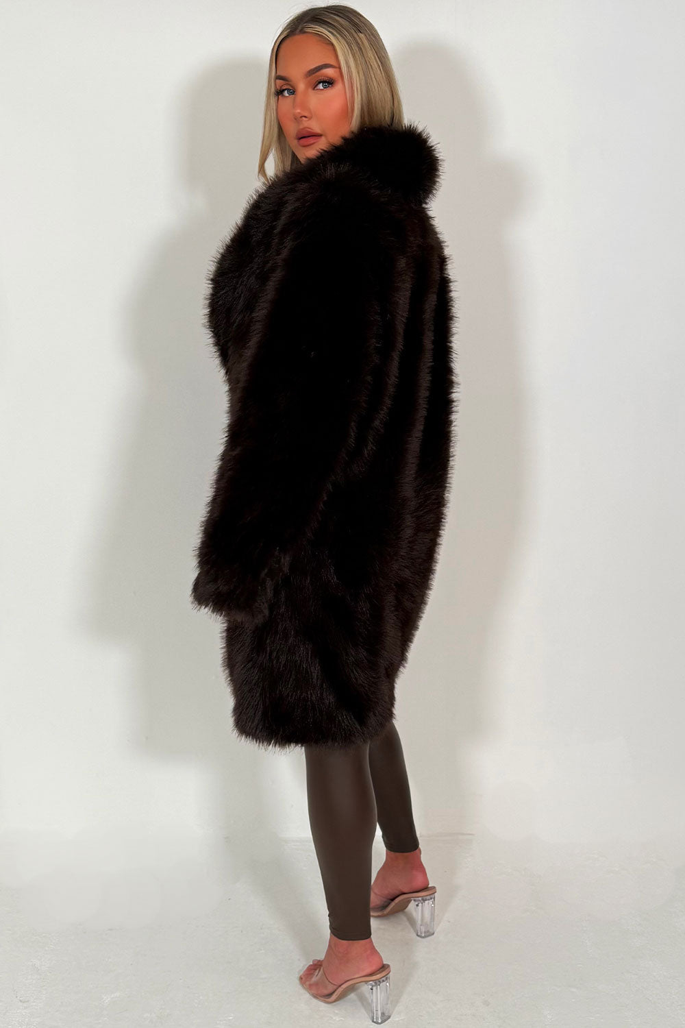 Long Faux Fur Coat Brown | Xtralitty
