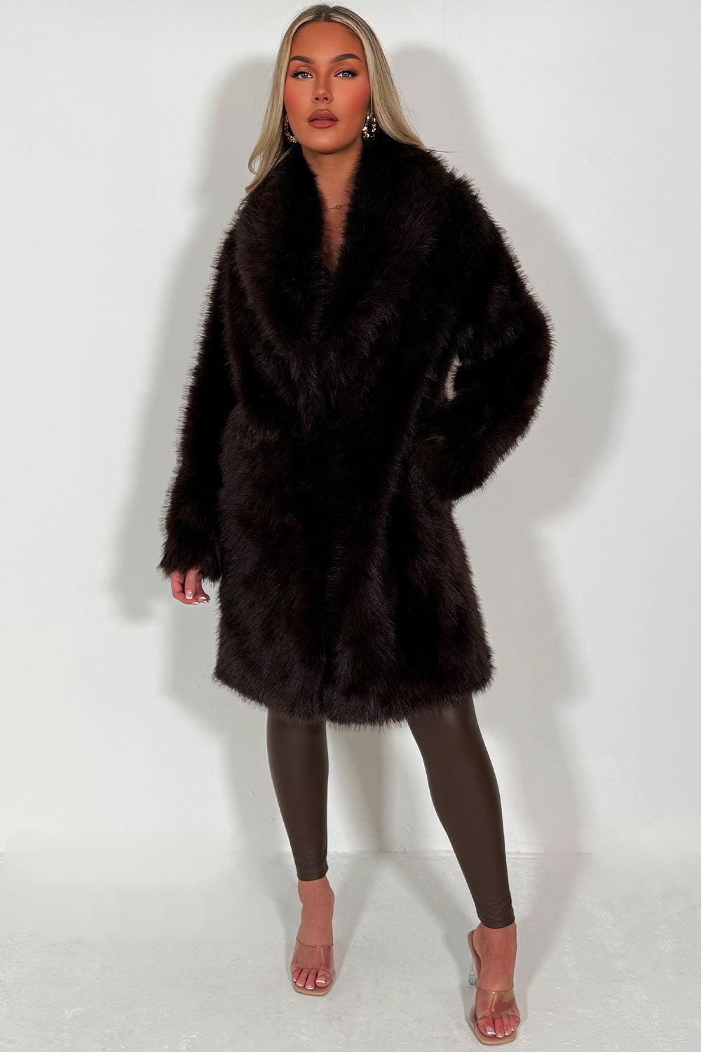 Long Faux Fur Coat Brown | Xtralitty