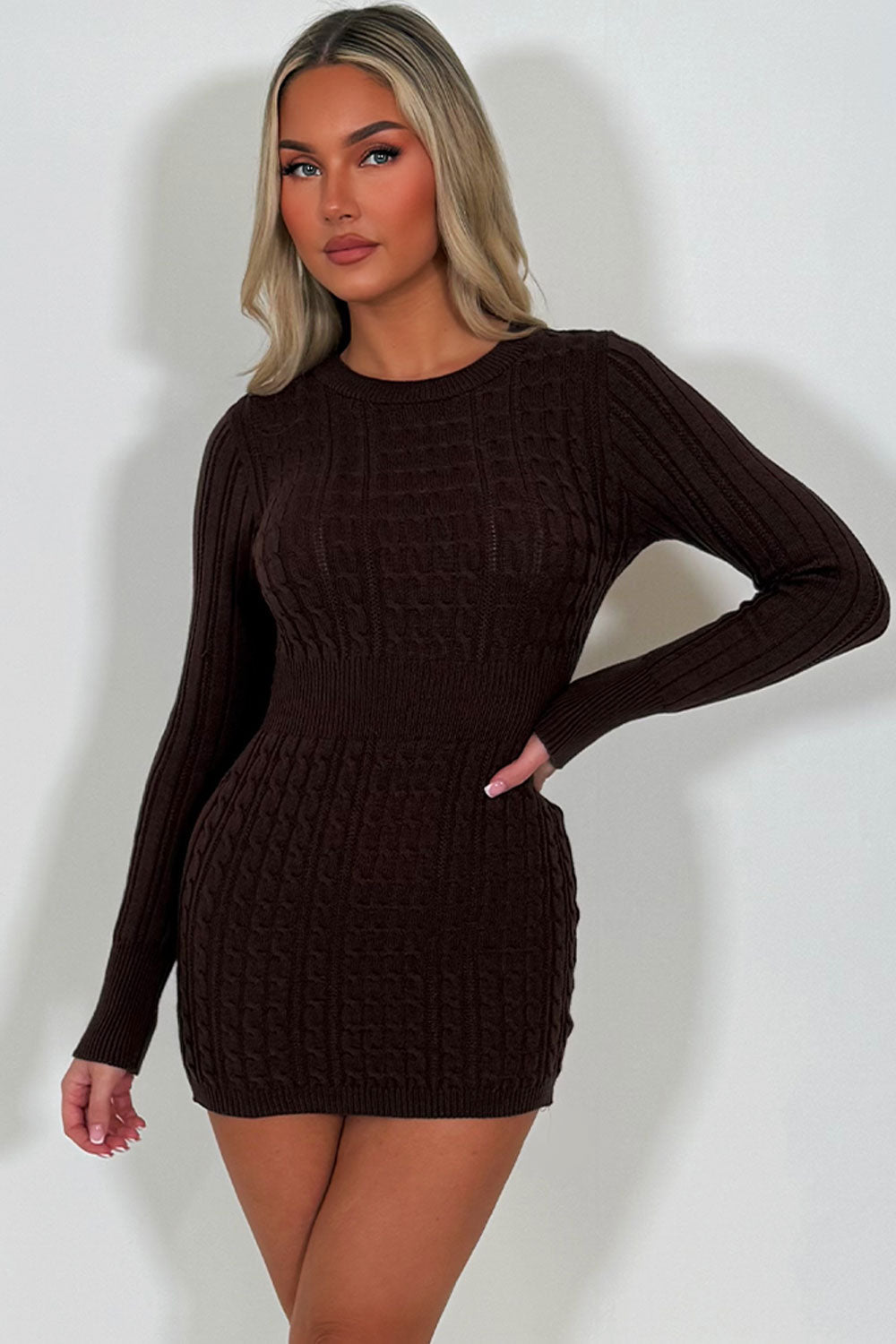 Jumper Dress with Long Sleeves and Cinched Waist | Xtralitty