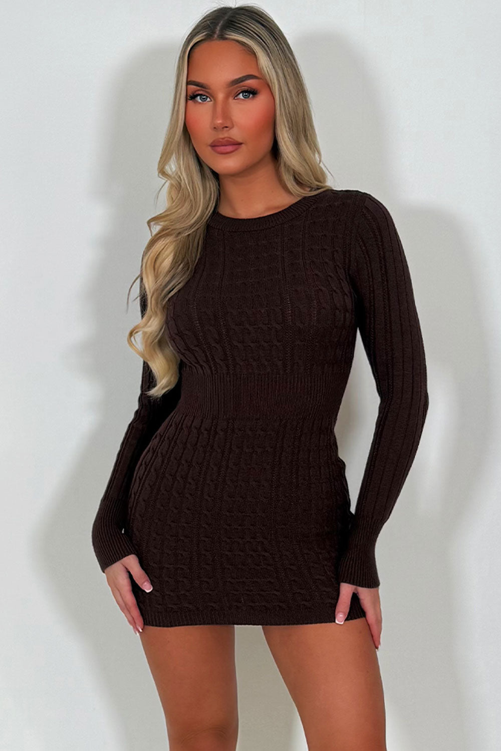 Jumper Dress with Long Sleeves and Cinched Waist | Xtralitty