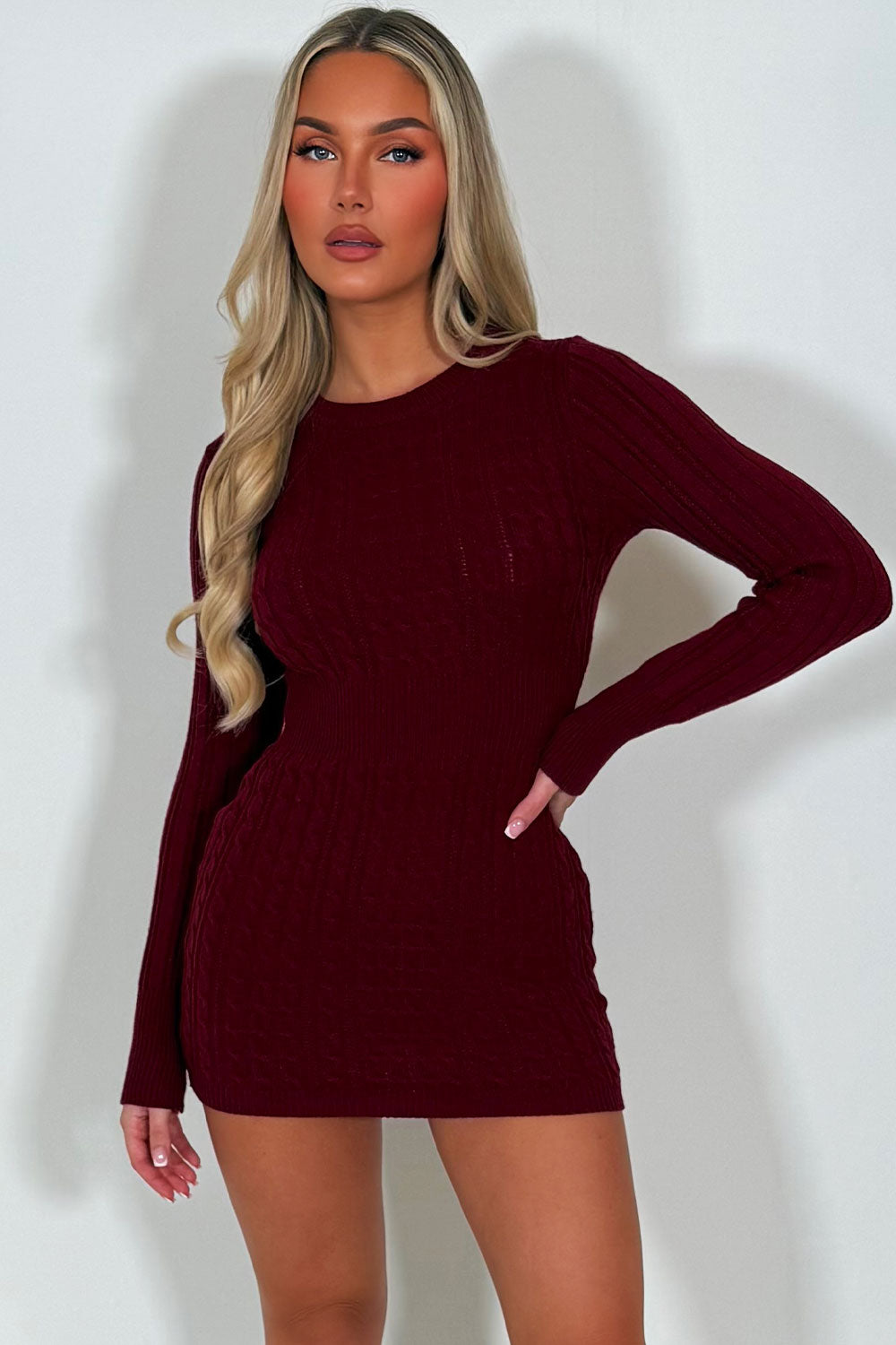 Jumper Dress with Long Sleeves and Cinched Waist | Xtralitty