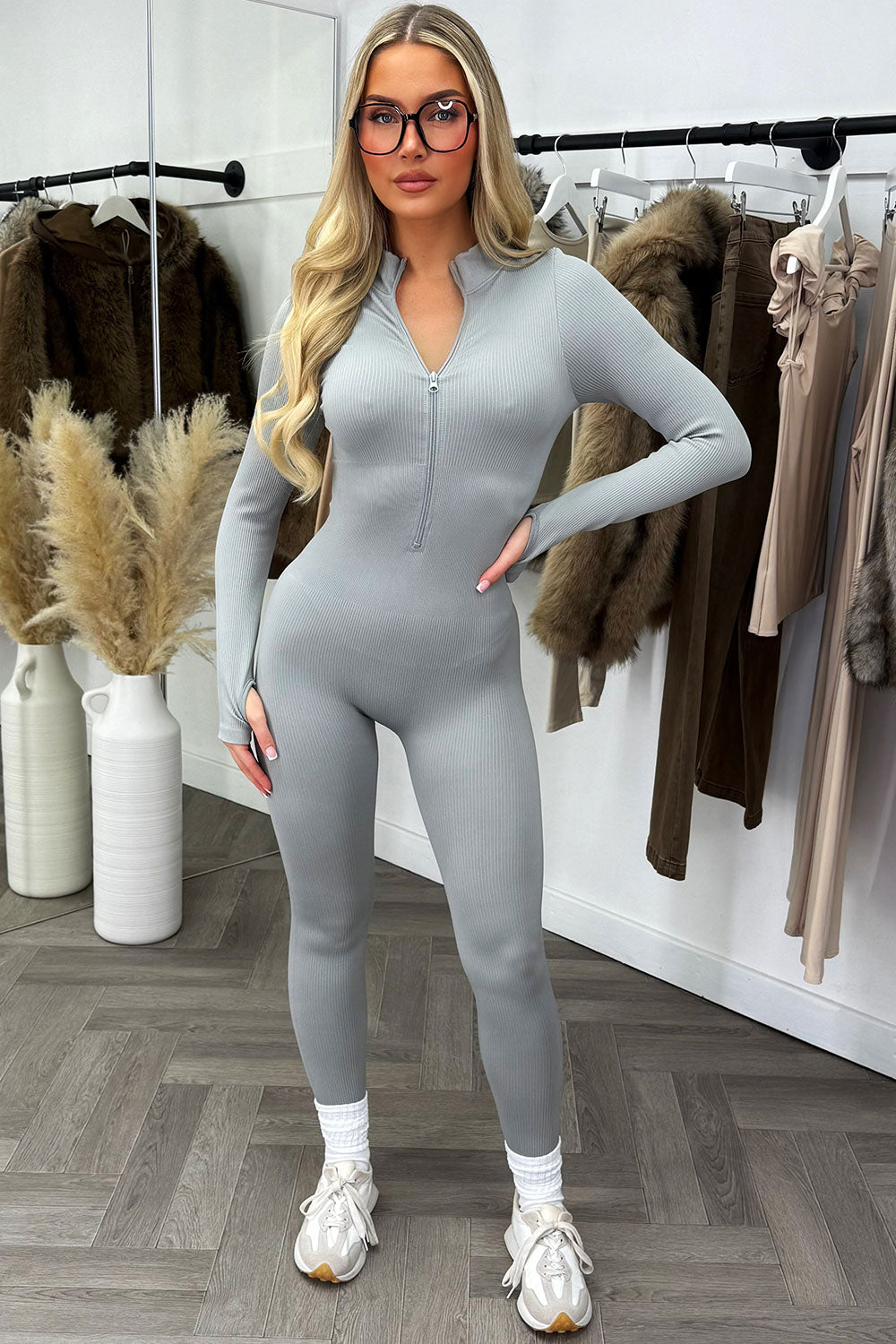Seamless Ribbed Jumpsuit Structured Contour Unit | Xtralitty
