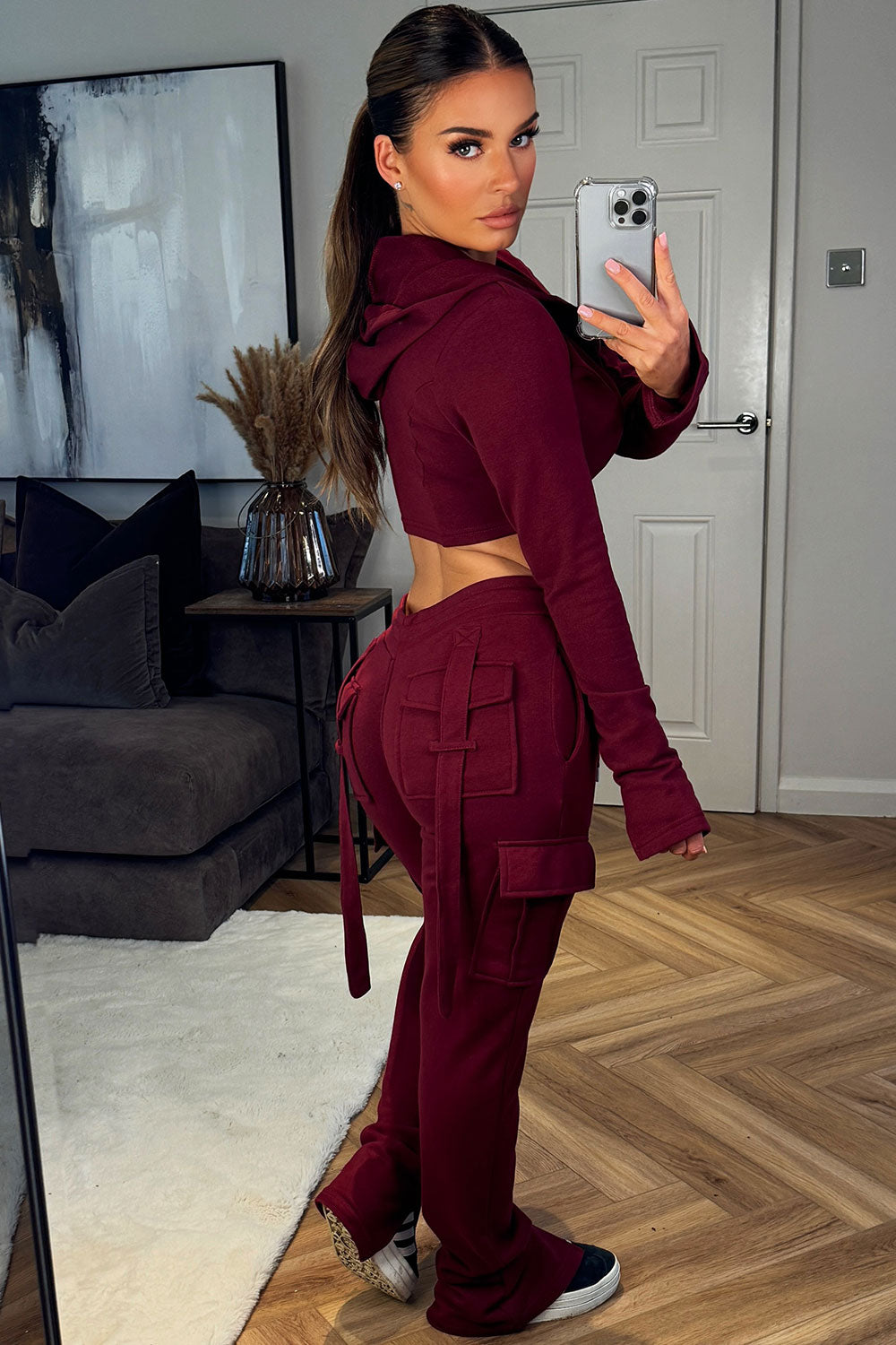 Cargo Joggers and Crop Corset Hoodie Tracksuit S | Xtralitty