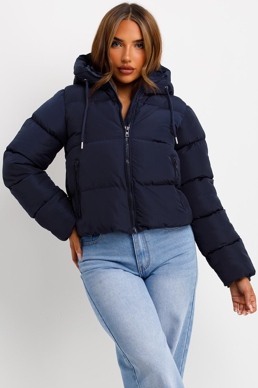 Navy Hooded Puffer Jacket | Xtralitty