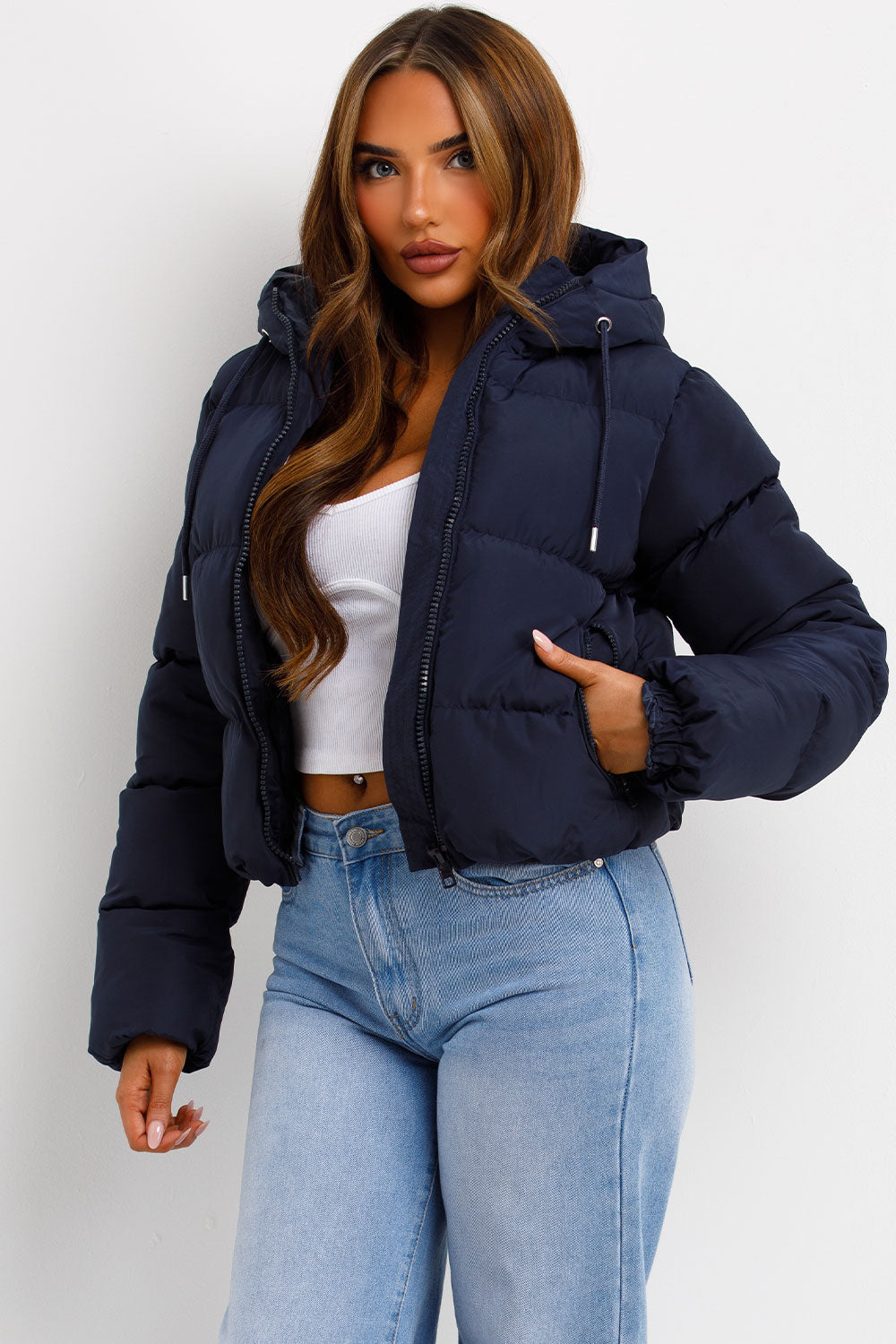 Navy Hooded Puffer Jacket | Xtralitty