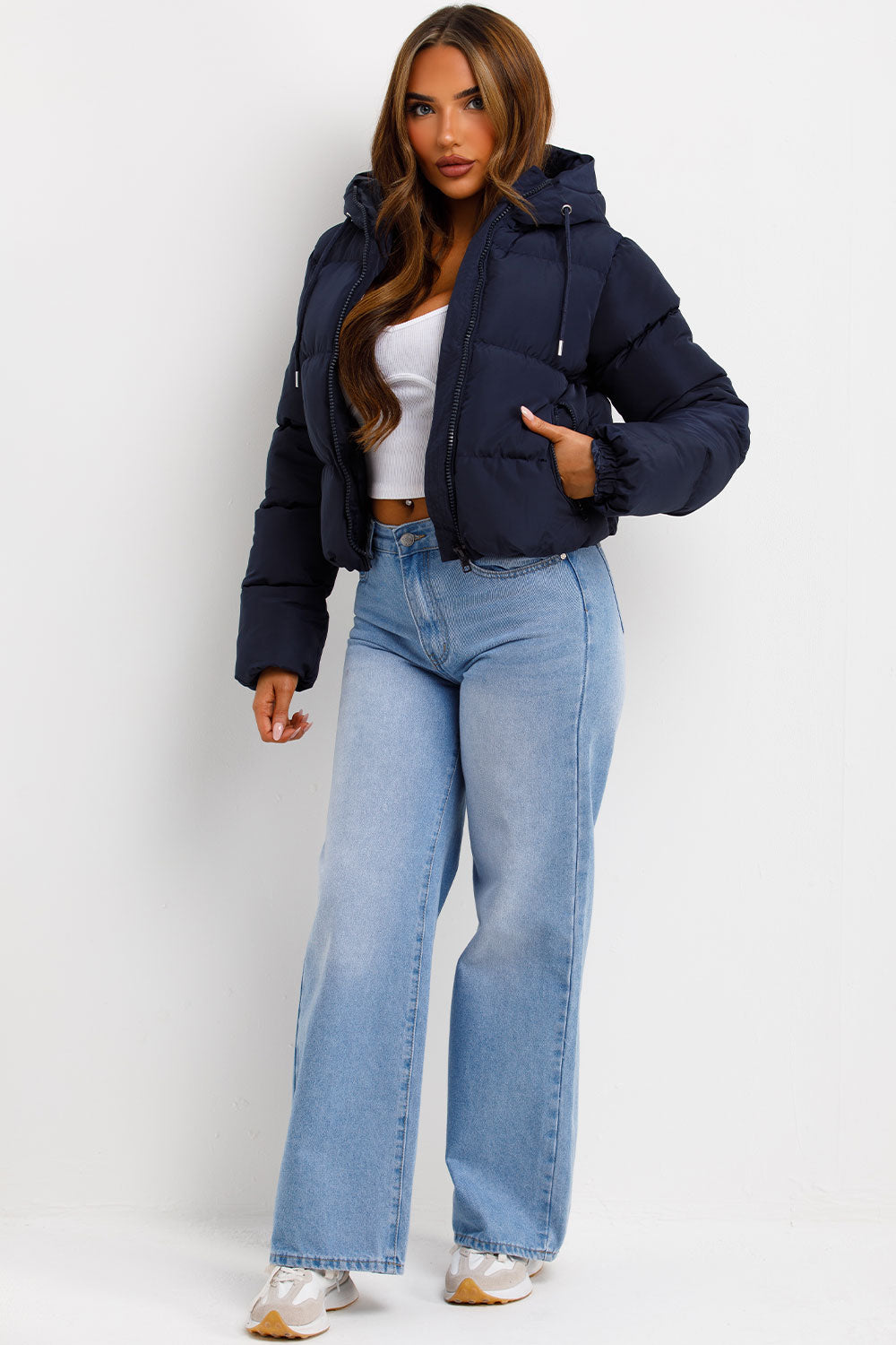 Navy Hooded Puffer Jacket | Xtralitty