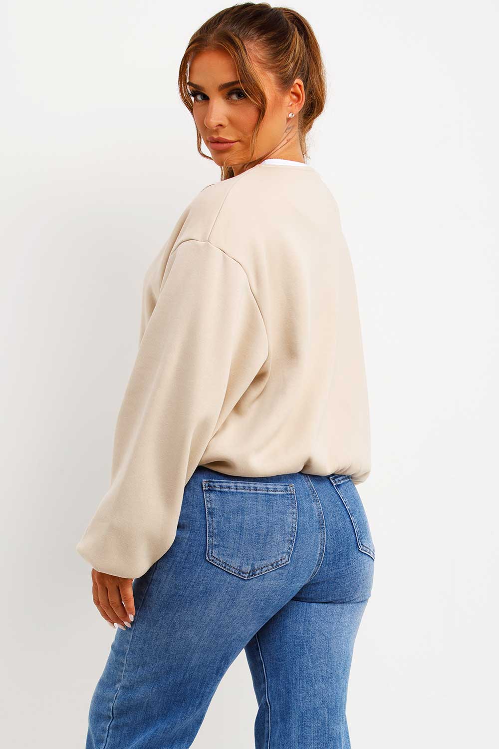 Soft Bomber Jacket with Zip Beige | Xtralitty