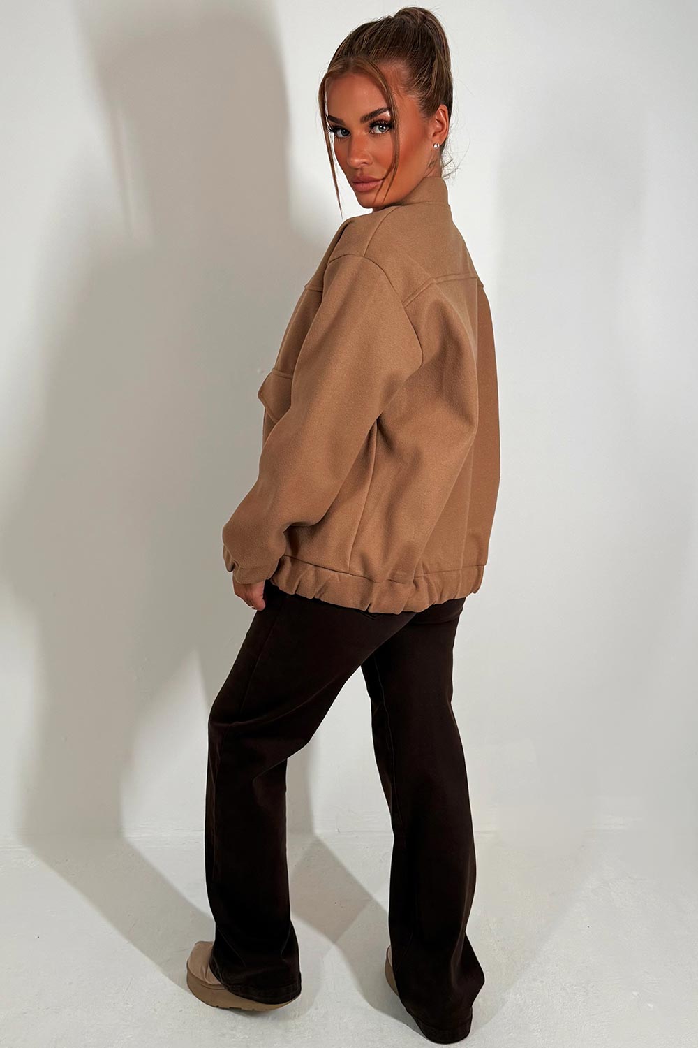 Bomber Jacket with Pockets Taupe | Xtralitty