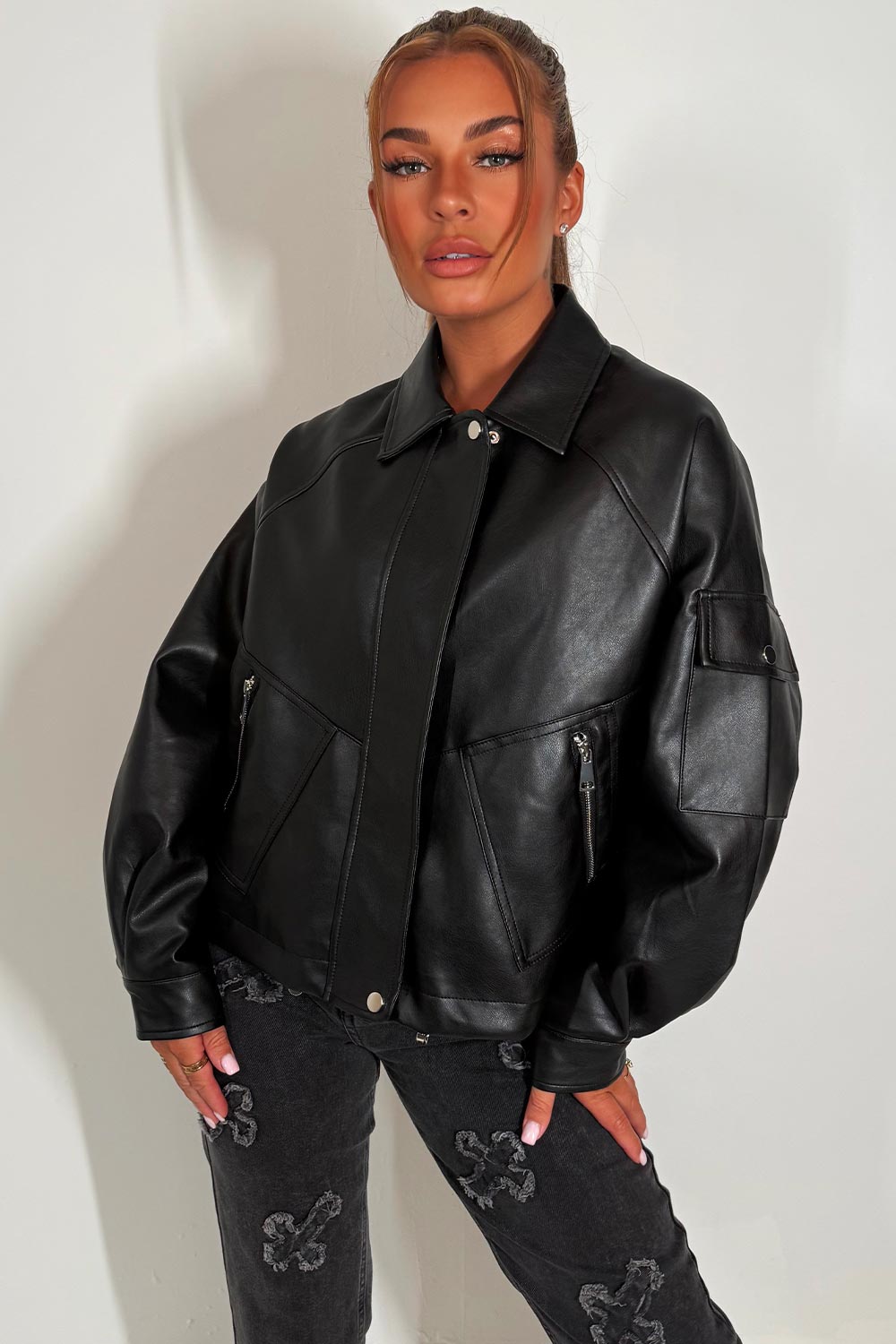 Faux Leather Jacket Black | Xtralitty