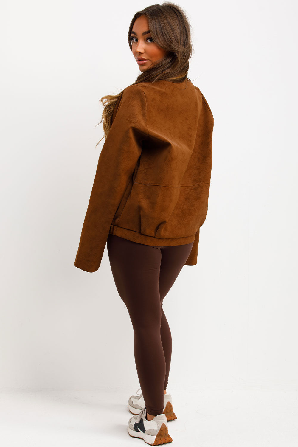 Faux Suede Bomber Jacket Rust | Xtralitty