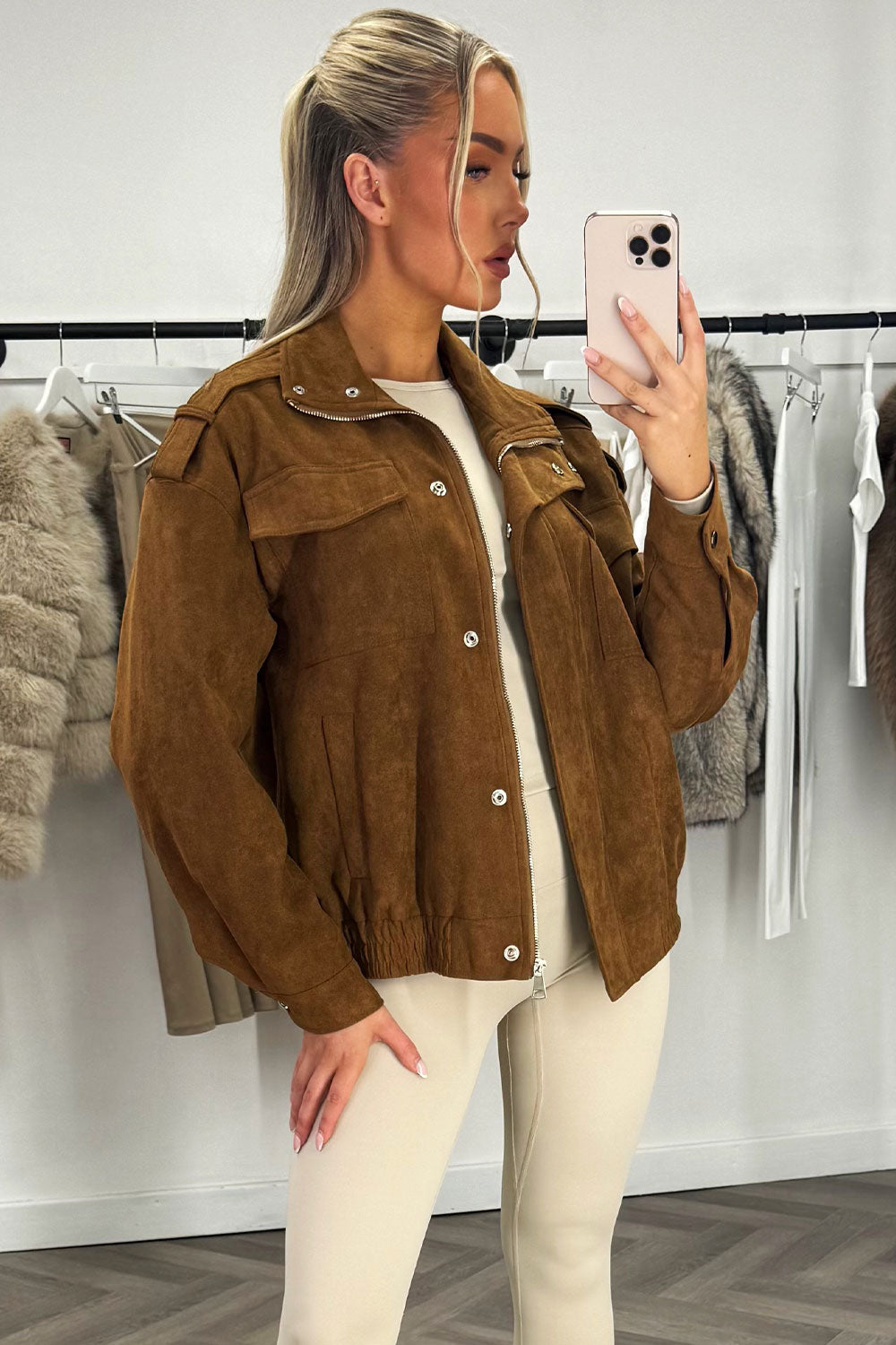 Faux Suede Jacket Tan | Xtralitty