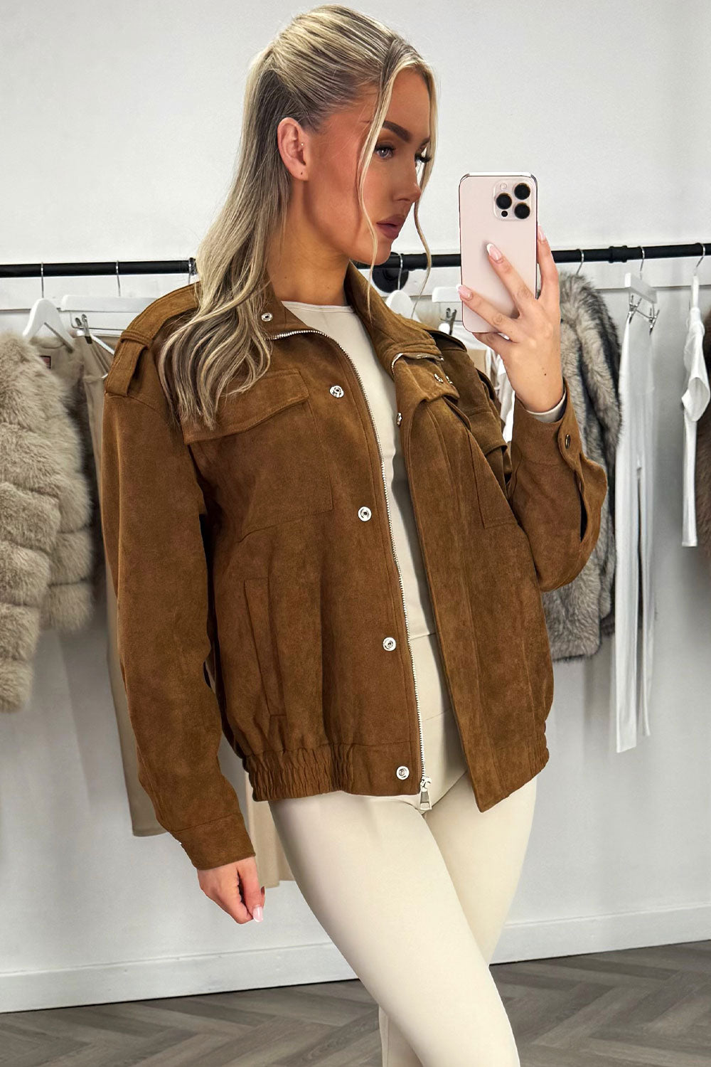 Faux Suede Jacket Tan | Xtralitty