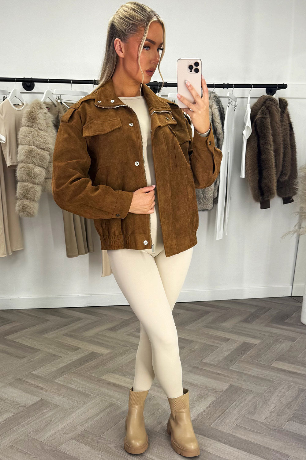 Faux Suede Jacket Tan | Xtralitty