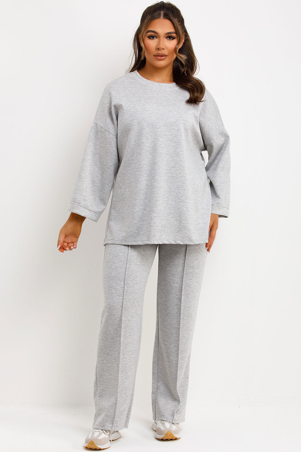 Oversized Top and Straight Leg Seam Detail Trous | Xtralitty