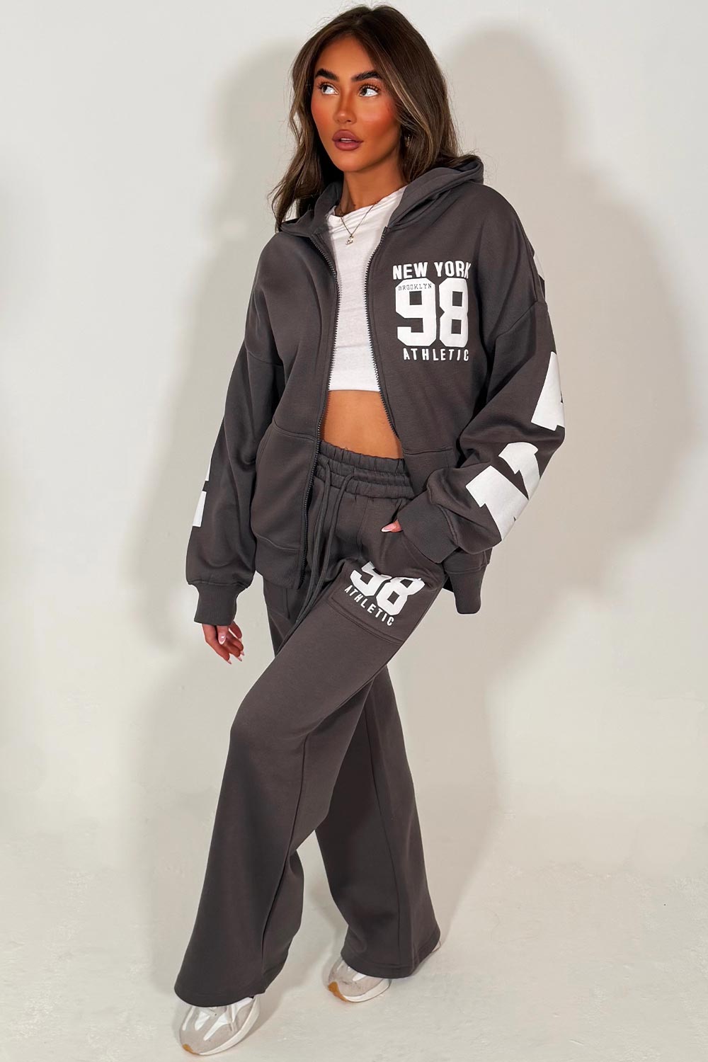 Zip Up Hooded Sweatshirt and Wide Leg Jogger Lou | Xtralitty