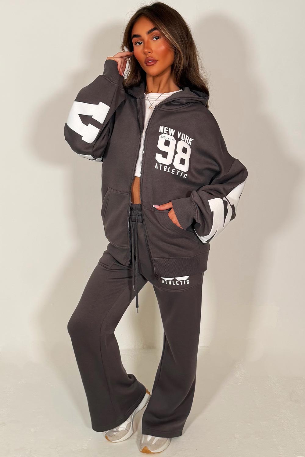 Zip Up Hooded Sweatshirt and Wide Leg Jogger Lou | Xtralitty
