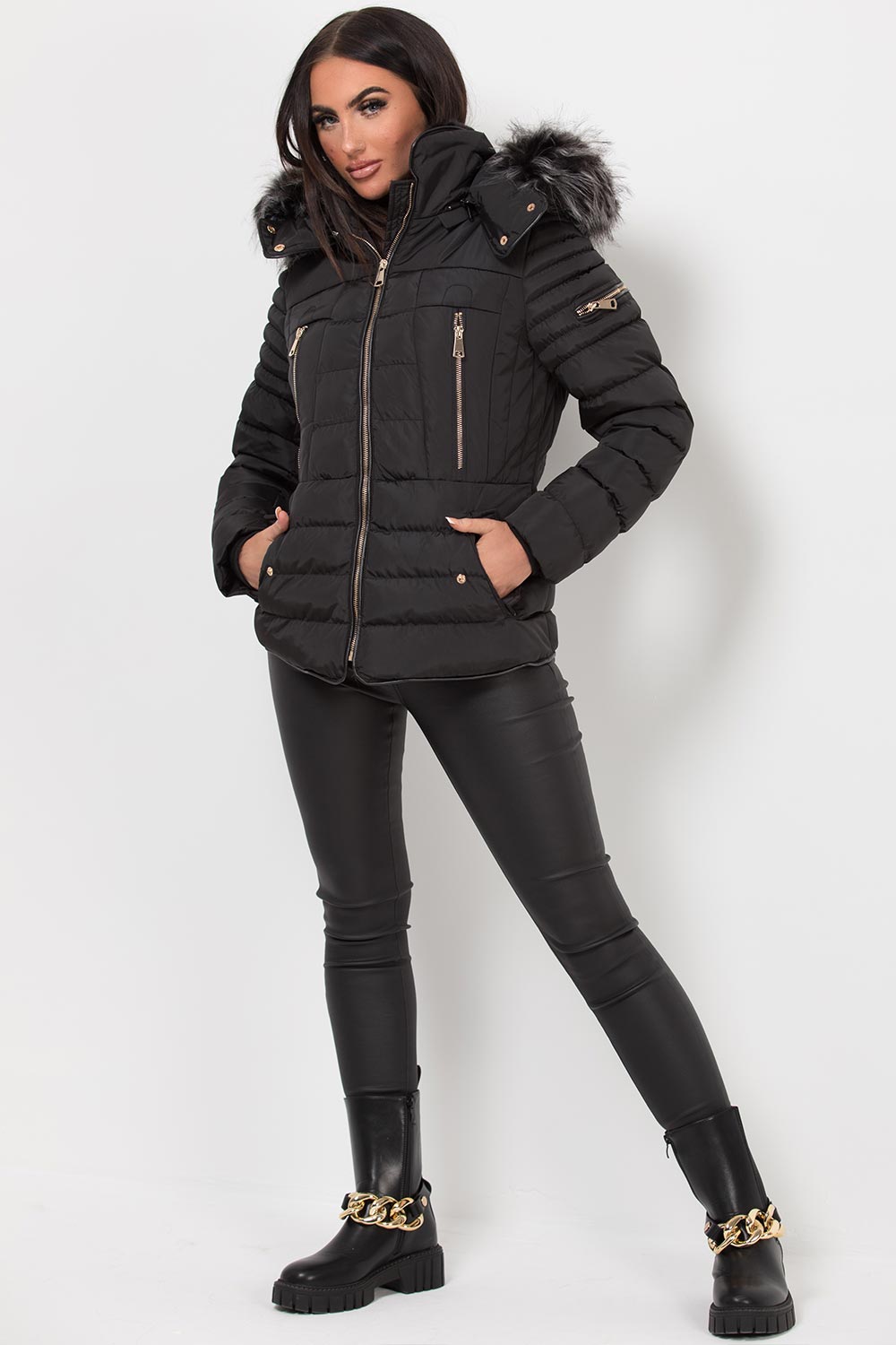 Hooded Puffer Jacket Black | Xtralitty