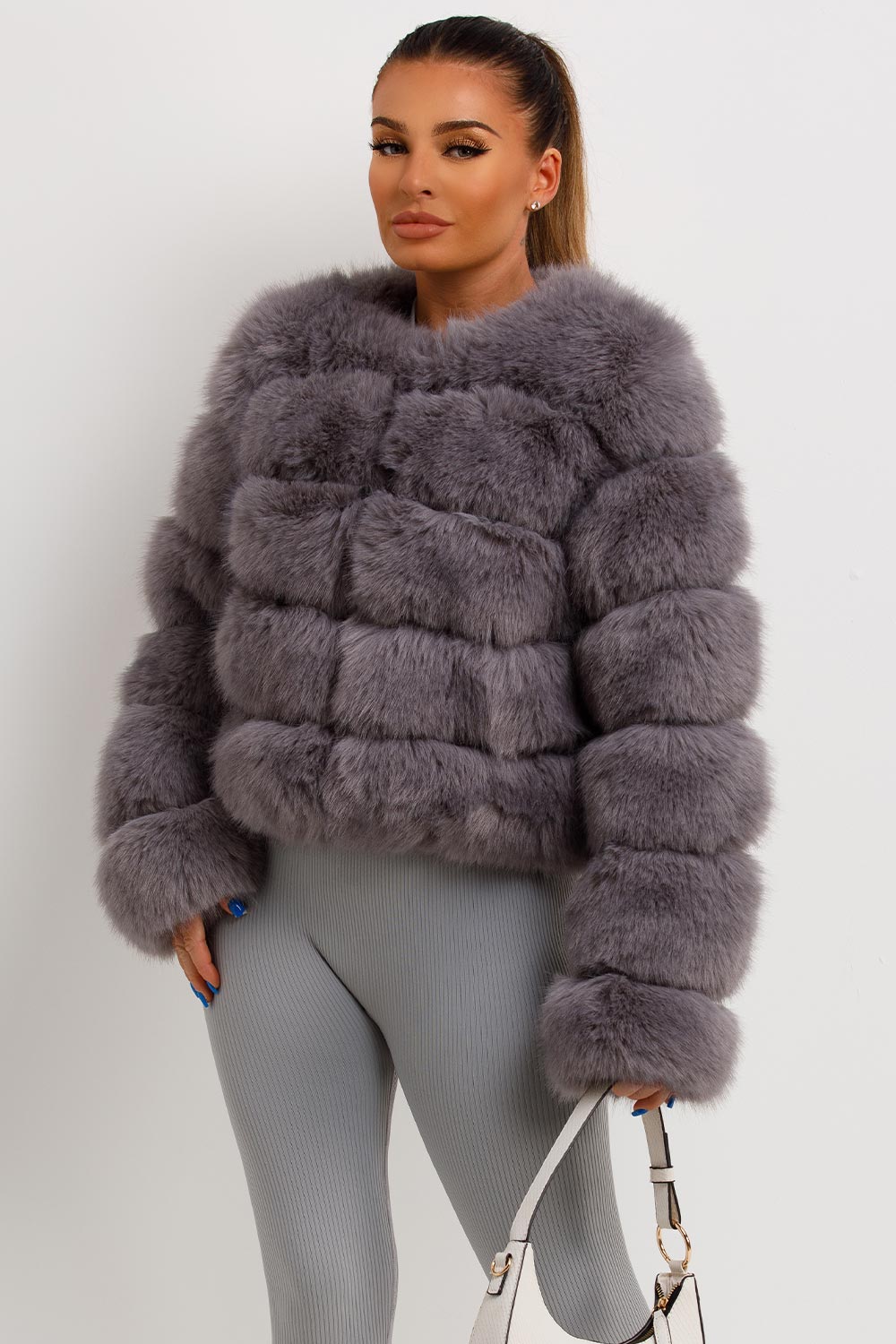 Faux Fur Bubble Coat Grey | Xtralitty